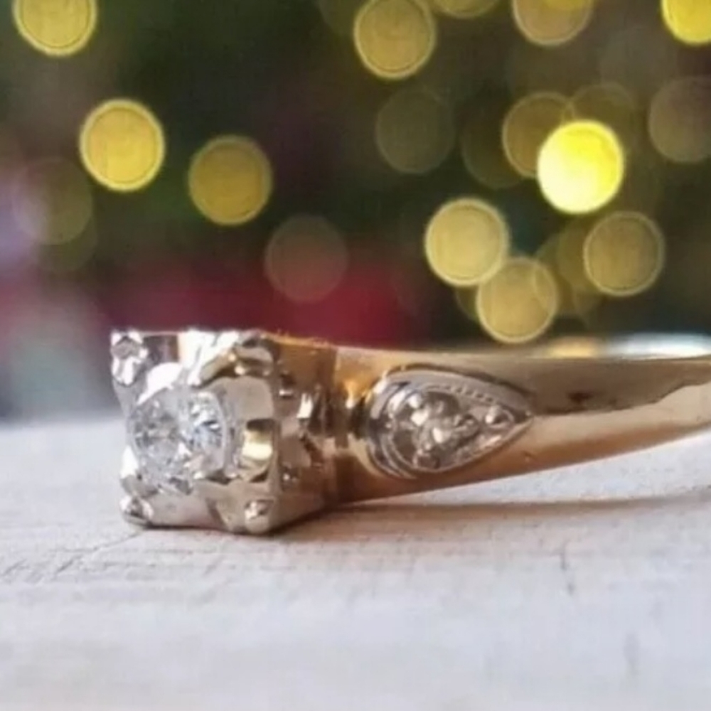 Estate Art Deco 1940 Old European Cut Diamond Ring
